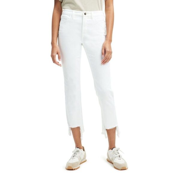 Jen 7 Women's Sz 16 White High Waist Chew Hem Crop Ankle Straight Jeans $109 - Picture 10 of 10